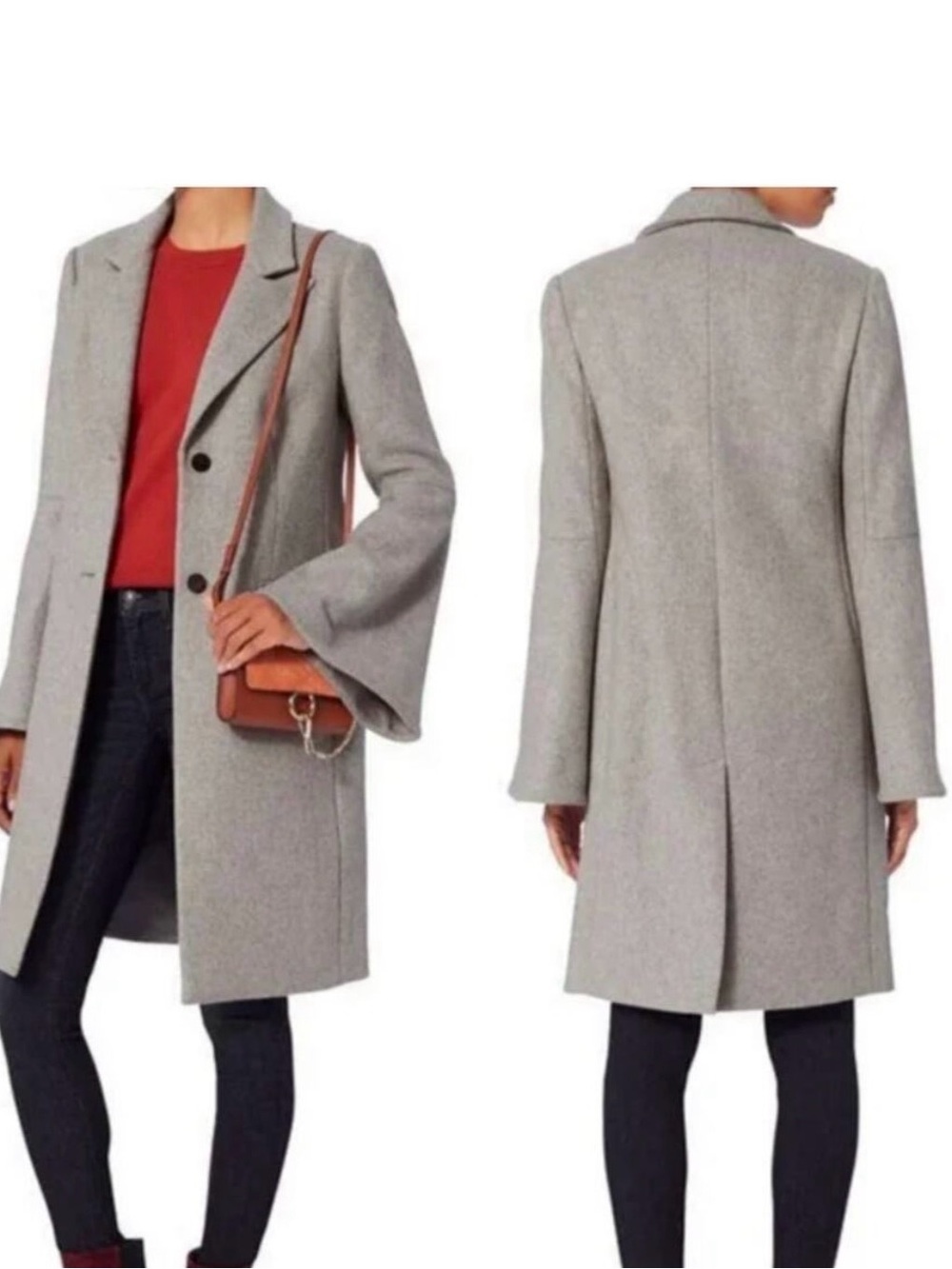 Derek Lam 10 Crosby Wool Blend Bell
Sleeved Coat
